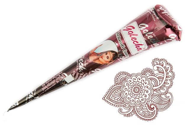 JPR Golecha Henna Mehndi Cones 100% Natural, No Mix, Halal/Veg, Clinically Tested & Certified - For Temporary Bodyart Tattoo 