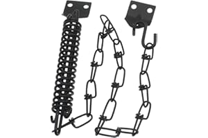 OZXNO 1set Screen Door Chain Storm Door Protector Chain and Spring Heavy Duty Storm Door Closer (Black)