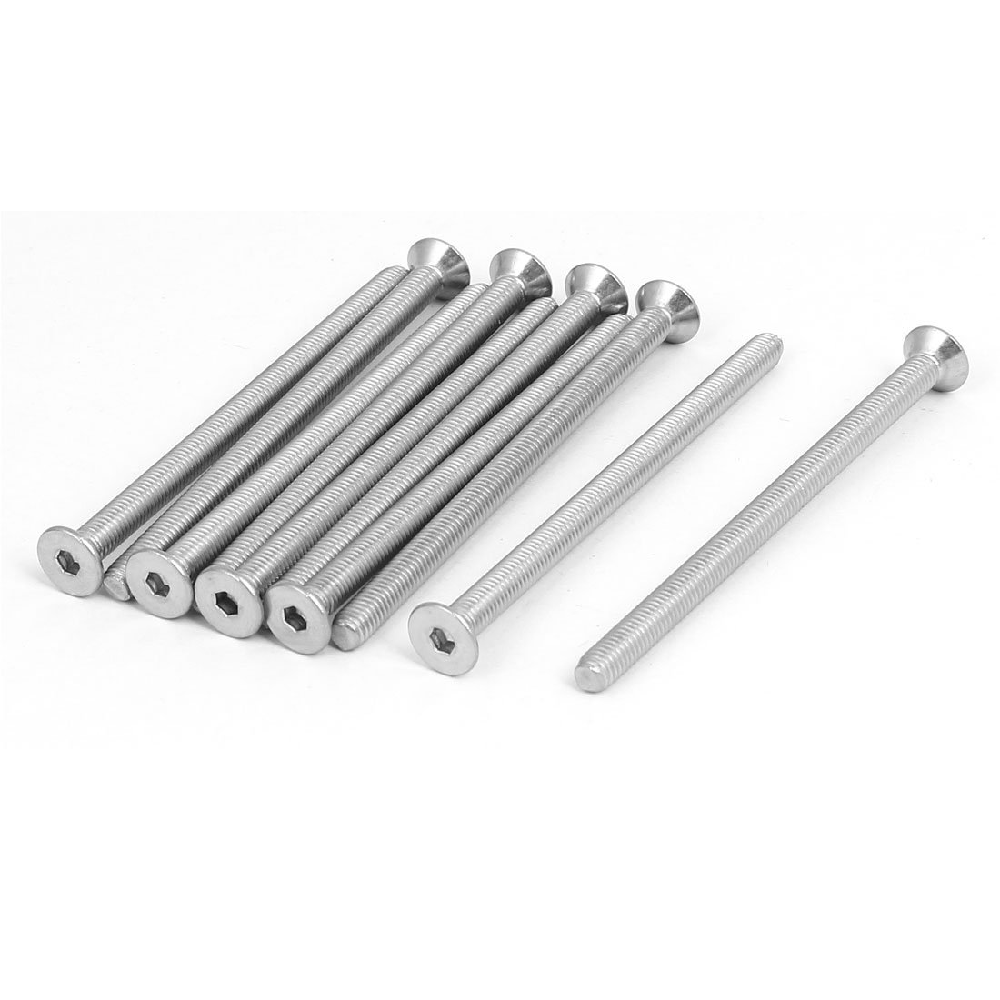 Sourcingmap M5x80mm 304 Stainless Steel Flat Head Hex Socket Screws Fastener DIN7991 10pcs