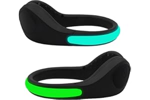 BENVO Shoe Clip Lights (2 Pack) Reflective Safety Night Running Gear for Runners Joggers Bikers Walkers, Color Changing RGB Strobe and Steady Color Flash Mode, Water Resistant and Bonus Screw Driver