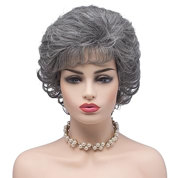 60 2 Silver Grey Bestung Ladies Silver Grey Short Curly