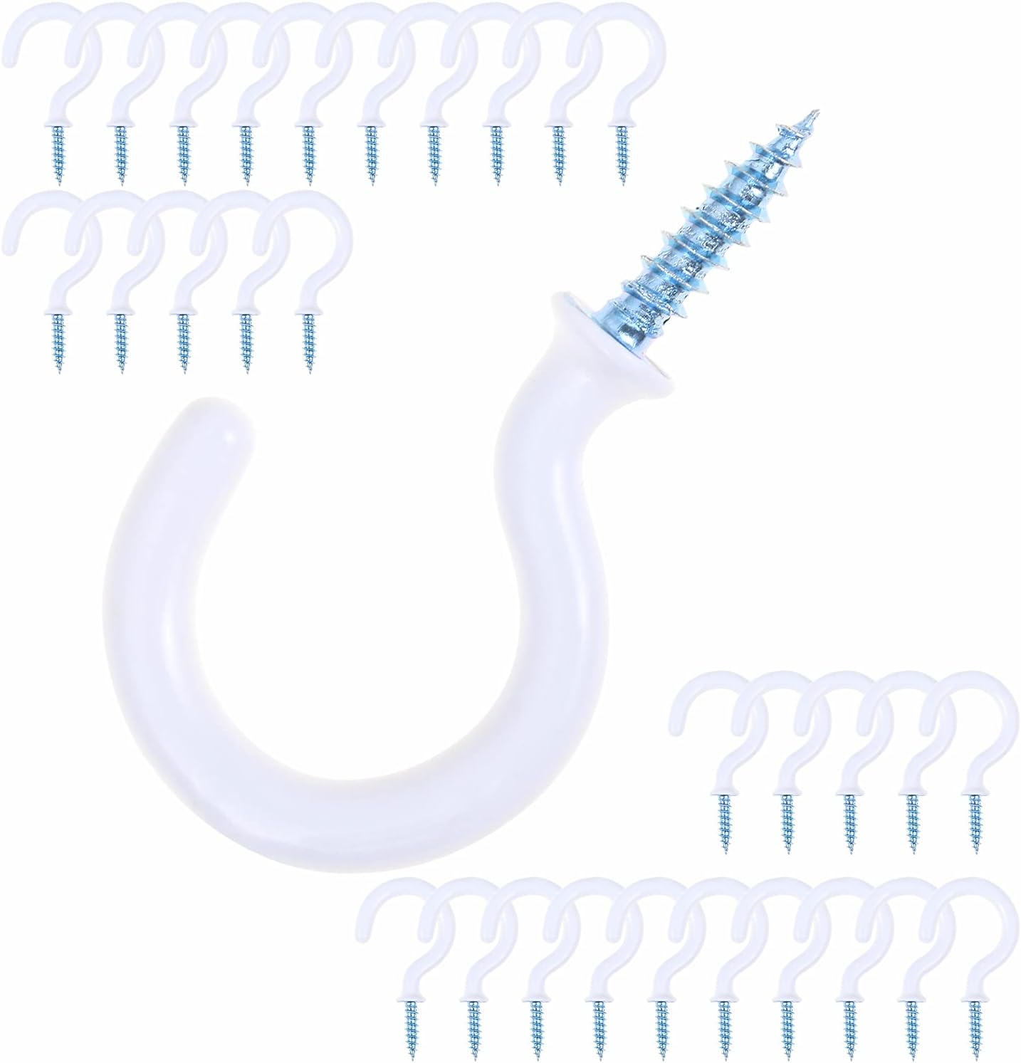 Outdoor Hanging Brackets - Mgoodoo 30PCS Plant Hooks for Ceiling, 1-1/4'' Screw Hooks Heave Duty for Hanging Outdoor String Lights Cup Hooks Holders Mug Hangers for Wind Chimes Utensils