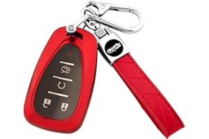 XIYANG TRADE for Chevy Key Fob Cover, Key Fob Case TPU Protector with Key Chain Compatible for Chevy 2023 2022 2021 2020 2019 Malibu Camaro Cruze Traverse Volt Bolt Remote Keyless Entry-Red