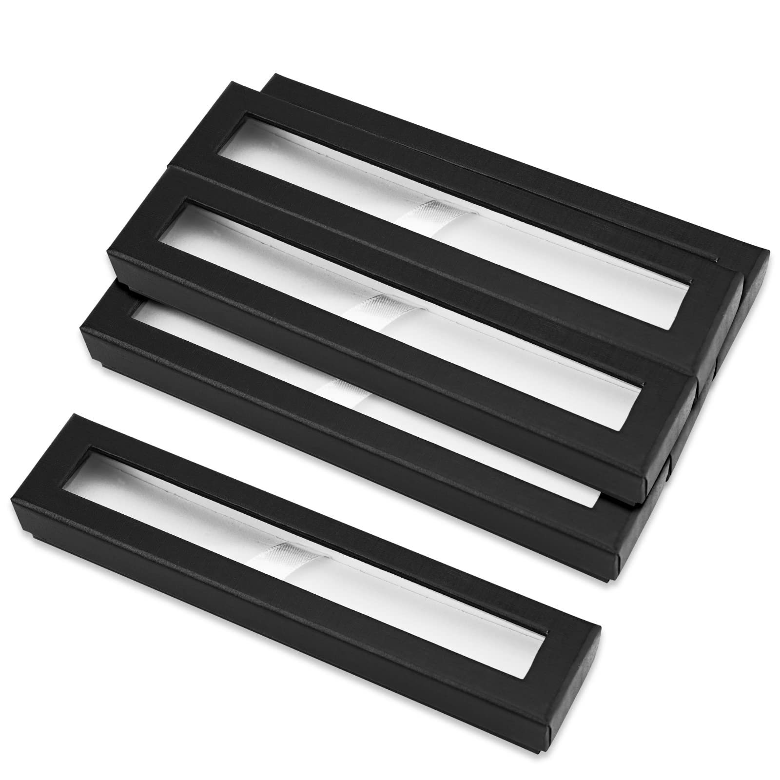 Bekecidi 6 PCS Pens Packing Box Single Pen Gift Boxes with Cushion Pencil Boxes Empty Case Ballpen Boxs for Business Birthday Souvenir Supplies, Black