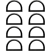 8 Pcs Black D-Ring Bag Handles, 4.7 Inch Sturdy Resin DIY Craft Handles for Crochet Tote Bags, Boho Purse Straps, Woven Beach Bags Handmade Accessories