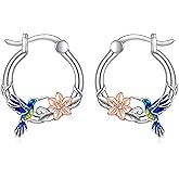 Dragonfly Hoop Earrings for Women 925 Sterling Silver Blue Crystal Dragonfly Earrings Jewelry Gifts Birthday Mothers Day Gifts for Mom Wife