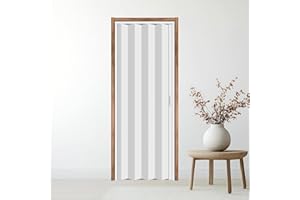 CCBOYSHARDWARE 30X80in PVC Accordion Door Interior,Sliding Folding Doors with Lock,Divider Door with Simple Installation and Hardware,White