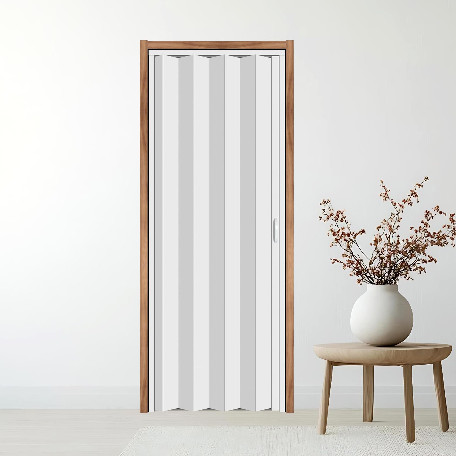 Photo 1 of CCBOYSHARDWARE 30X80in PVC Accordion Door Interior,Sliding Folding Doors with Lock,Divider Door with Simple Installation and Hardware,White