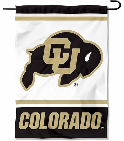 NCAA University Of Colorado 12x18 Inch Garden Flag - 2-Sided, Polyester, Officially Licensed, Outdoor/Indoor