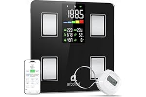 arboleaf Smart Scale and Tape Measure, Body Fat Measuring Tape and Smart Scale for Body Weight, Digital Bluetooth Weighing Machine, Circumference Analyzer, App Sync, 400lbs, 11"