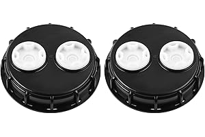 DTNESS 2 Pack 6.5" IBC Tote Lid Cover with 2 Vent Holes, 163mm Water Liquid Storage Plastic Cap, IBC Tank Adaptor Ventilated Cover for Schutz Mauser Heavy Duty Gallon IBC Container