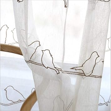 NoneBrand Cortinas de Tul, lujosas Cortinas Bordadas, Cortinas