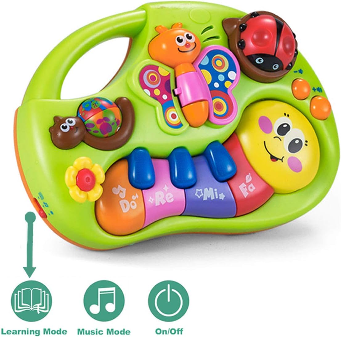 HOLA Musical Baby Toys 6 to 12 Months, Baby Piano Light Up Caterpillar Musical Toys for Toddlers 1-3, Learning Developmental Infant Baby Toys 6 9 12-18 Months, 1 Year Old Girl Toy: Toys & Games