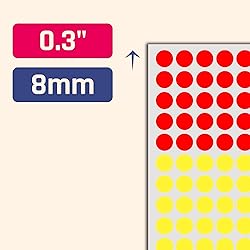 6000 Pack, 1/4" Small Colored Dot Stickers Round