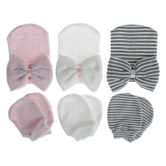 newborn boy hat and mittens