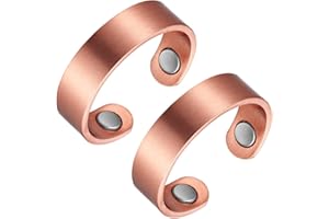 BioMag Magnetic Rings, Pure Copper Ring for Men Women,Adjustable Fingers Thumb Copper Ring Jewelry Gift (Set of 2)