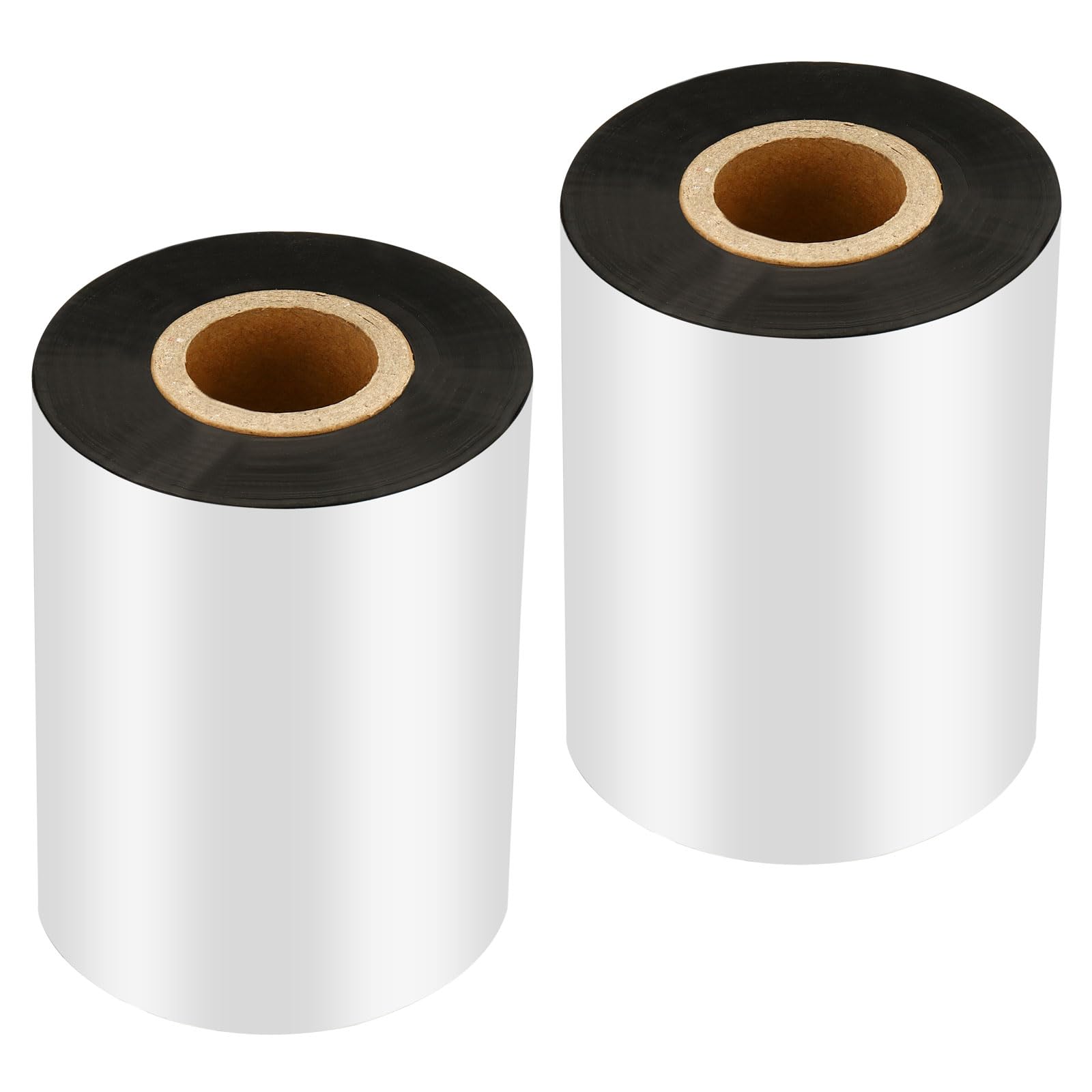 PATIKIL 3.15" x984' (80mmx300m) Wax Thermal Transfer Ribbon, 2 Roll 1" Core Ink Out Barcode Printer Ribbon for Printer Label Coated Paper Tag Printing, Black