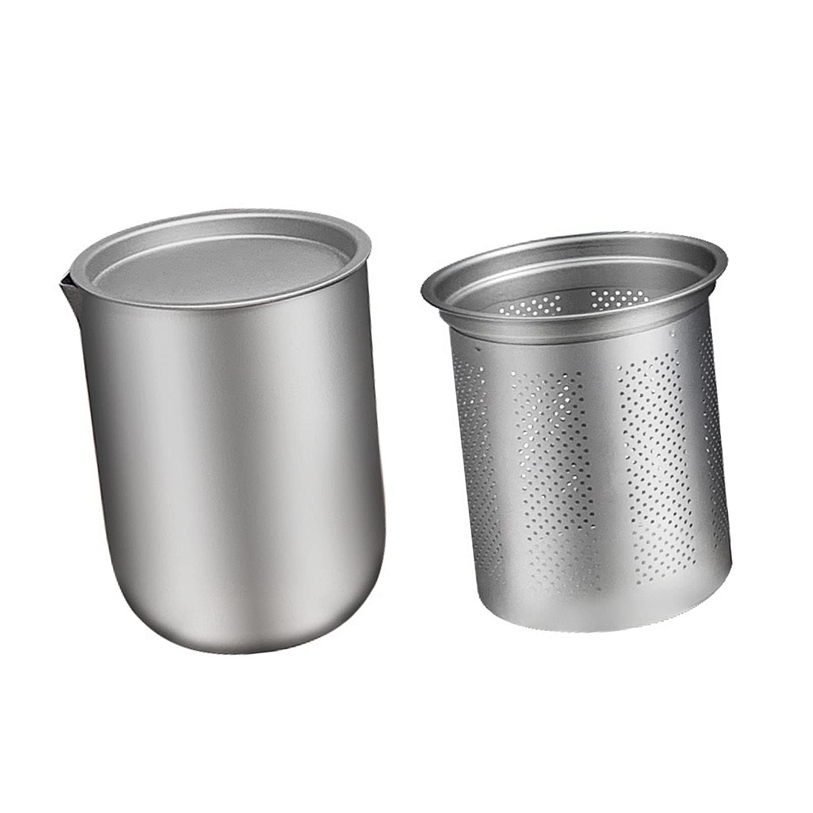 Tea Filter, Tea Mug Set, Cover Cap and Titanium Material, Scratch Resistant, Heat Resistant, Ultralight, for Tea Cups, Mugs, and Pots Ect