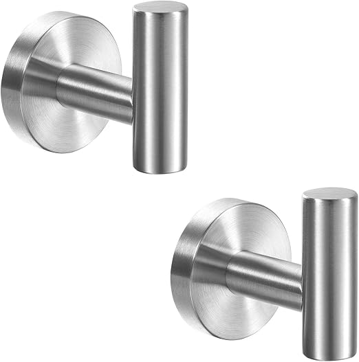 Amazon Com Ygivo 2 Pack Towel Hooks Brushed Nickel Sus304 Stainless Steel Coat Robe Clothes Hook Modern Wall Hook Holder For Bathroom Kitchen Garage Hotel Wall Mounted Brushed Nickel Home Kitchen