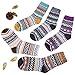 5 Pairs Womens Cold Weather Soft Warm Thick Knit Crew Casual Winter Wool Socks,Multicolor 01,One Size