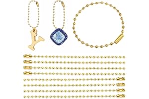 Kastetards 100 Pcs Gold Ball Bead Chain,12cm/4.72in Ball Chain Keychains with Connectors,Stainless Steel Beaded Pull Chain Ex