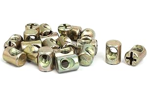 uxcell uxcell20pcs M6x13mm Barrel Bolt Cross Dowel Slotted Furniture Nut for Beds Crib Chairs