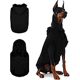 IECOii Dog Sweatshirts for Large Dogs, Basic Dog Hoodie for Large Size Dogs, Pet Pullover Sweatshirt with Hood Lightweight Fall Sweater for Doberman, Pitbull, Labrador, Black, 2XL (No Fleece Lined)