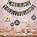 Tuoyi 21st Birthday Party Decorations KIT - Cheers to 21 Years Banner, Sparkling Celebration 21 Hanging Swirls, Perfect 21 Years Old Party Supplies 21st Anniversary Decorations