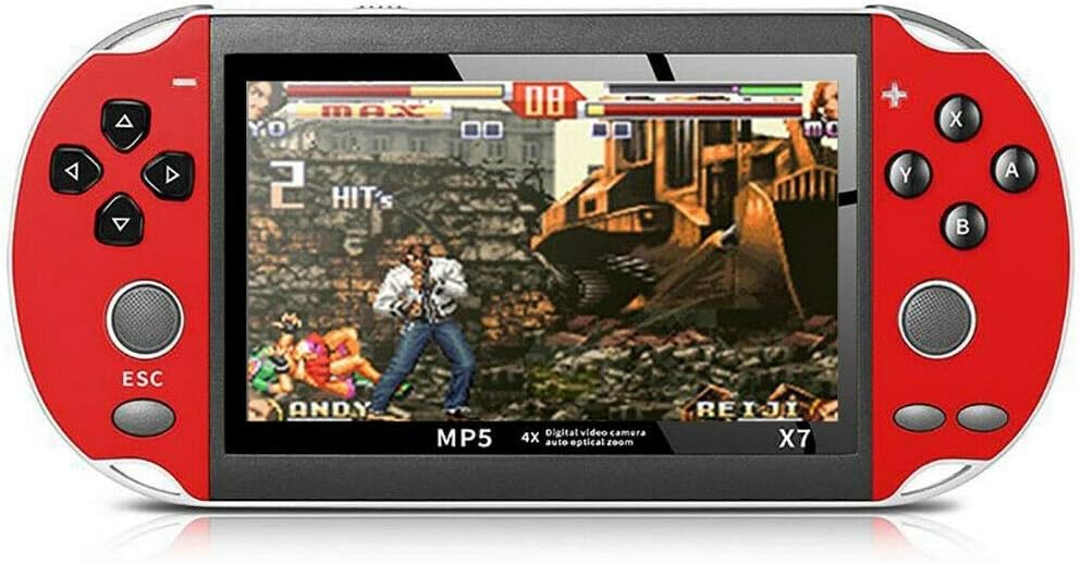 4000+ games 32G ROM X7 PSP console handheld game machine 4.3\ ps4 Portable Consoles (Red)