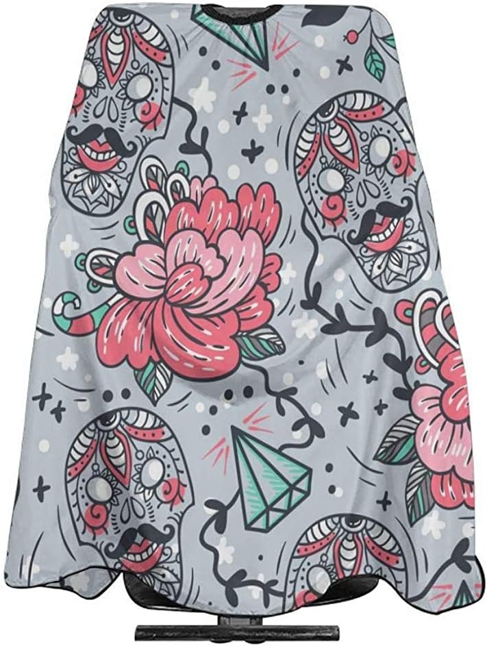 Vintage Skulls,Diamonds And Roses Haircut Apron Pro Salon Barber Cape Haircut Gown Cutting Hair Bib