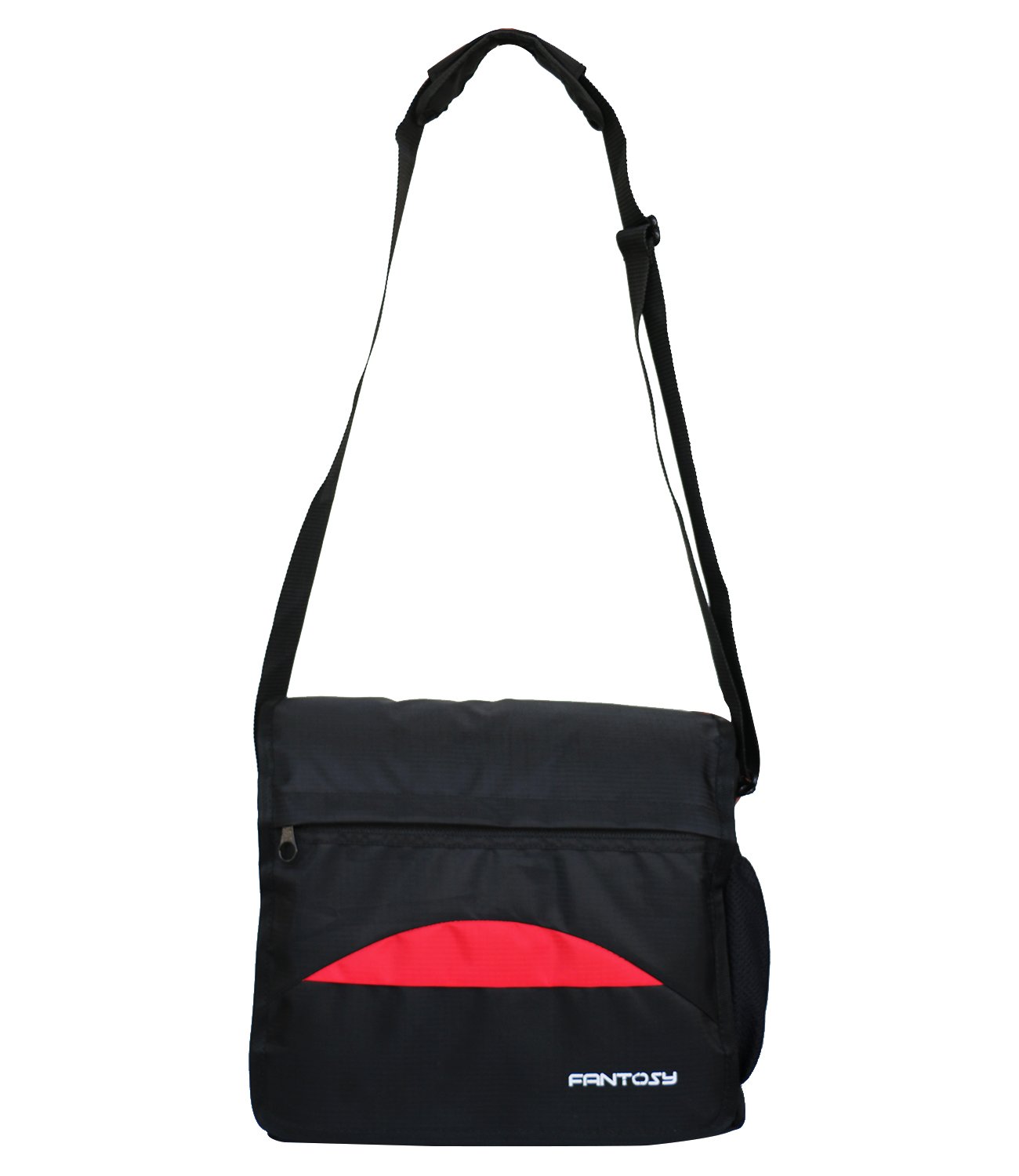 fantosy polyester black sling & cross-body bag for unisex