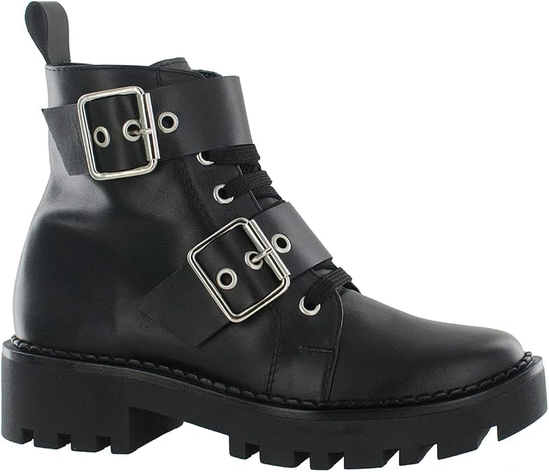 Vicenza Combat Boots De Piel Con Hebillas Y Cierre Lateral 5002 