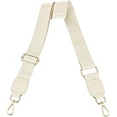 uxcell Wide Shoulder Strap, 3.8cm Adjustable Purse Strap Replacement Crossbody Strap for Shoulder Bag Handbag, Beige, Gold Square Mouth Buckle