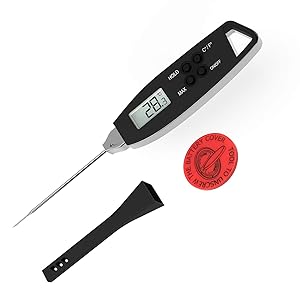 Meat Thermometer Digital Food Thermometer-Instant Read Cooking Candy Bread Thermometer, for Kitchen Cooking BBQ Grill Meat Fried Food Milk (Waterproof)