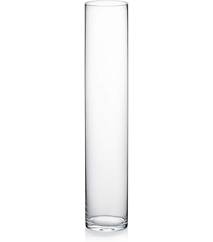 WGVI Quality Thick Weighted Tall Clear Cylinder Glass Vases, 4