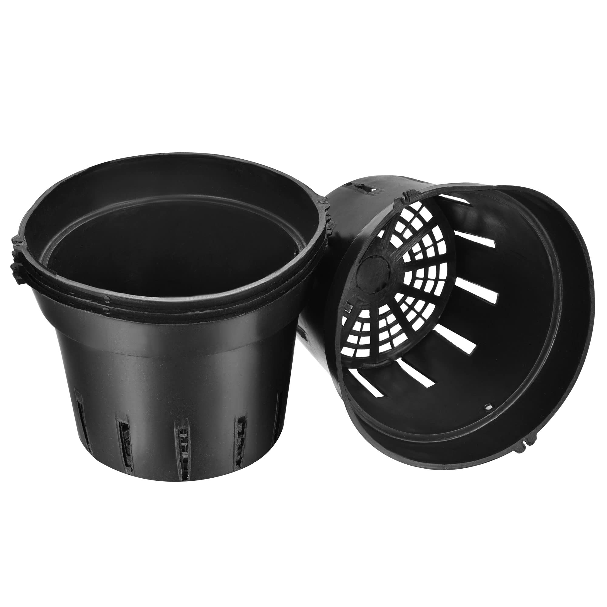 PATIKIL 5.9 Inch Plastic Plant Pot with Holes, 4 Pack Flower Starting Planter Container for Indoor Outdoor, Black