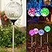 GIGALUMI Christmas Outdoor Solar Garden Lights, 3 Pack Cracked Glass Ball Solar Garden Stake Light, Solar Powered Lights Outdoor Multi-Color Changing LED Light for Garden, Patio, Backyard