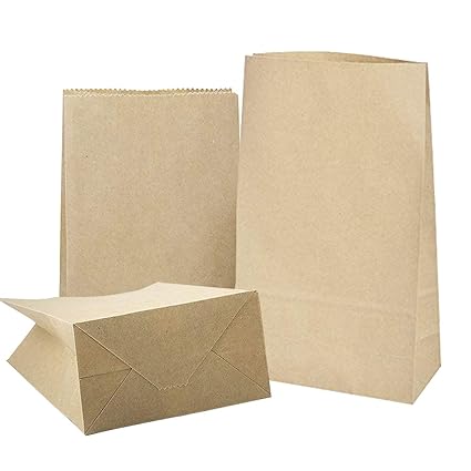 20 Kraft Marrón Bolsas de Papel con Base 32 x 18 x 11 cm, 70