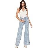 Wrangler Women's Meow Laser Tiger Print Wanderer Flare Jeans Blue 31W x 34L