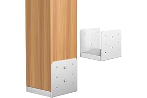 SPACEEUP 6x6 Post Base 2 Pcs, Inner Size 5.6"x5.6" Deck Post Base, Stainless Steel Post Anchor Fit Wood Post Brackets for Decking Porch Railing Support