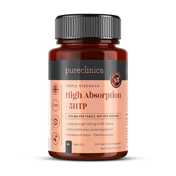 HIGH ABSORPTION 5HTP 300MG X 90 TABLETS – 3 MONTHS SUPPLY. WITH VITAMIN C, B6, AND BLACK PEPPER EXTRACT