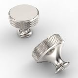 Amerdeco 10 Pack Brushed Satin Nickel Knurled Cabinet Knobs 1.2in Dia view 2