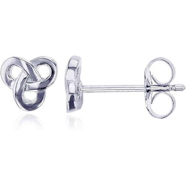 Sterling Silver Cubic Zirconia Amethyst Trinity Knot Earrings - Irish Jewlery