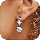 Awinesn Clip on Earrings for Women Hypoallergenic Dainty Clip Earrings for Women 14K Gold/Silver Plated Drop Dangle Earrings 5A Cubic Zirconia Multiple Styles for Women Fashion Trendy Jewelry Gifts