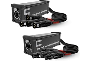 COLUBER CABLE Pair of 4 Channel 3-Pin XLR Male and Female to Ethercon Cable -Compact Cat6 Multi Network Snake Receiver- XLR, AES, DMX Channels Over RJ45 Cat5/Cat6 Ethernet Cable