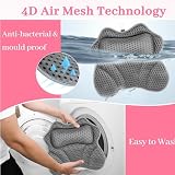 Sharharge Luxury Bath Pillow 4D Neck Back Support Non-Slip Suction Cups Dark view 5