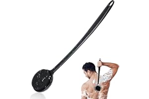 VWMYQ Silicone Back Scrubber for Shower, 17in Lengthen Long Handle Body Brush, Double Sided Shower Brush for Shower Exfoliati
