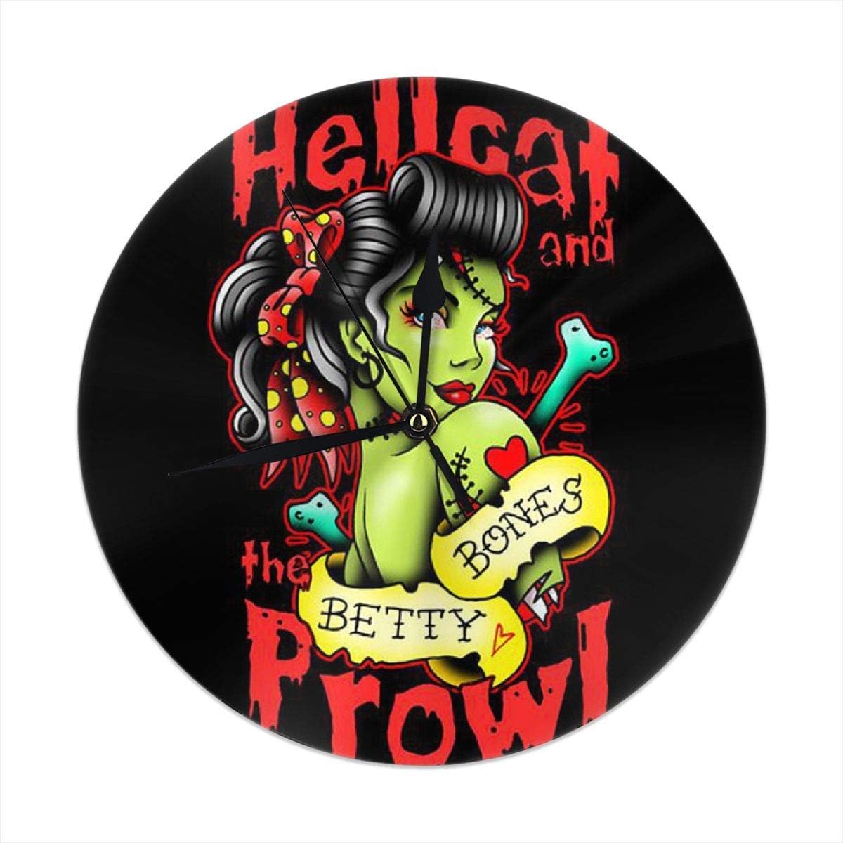 Last Dance Hellcat and The Prowl Modern Clock, Silent Non Ticking Circle Wall Decoration Art Clocks for Home Kitchen Bar
