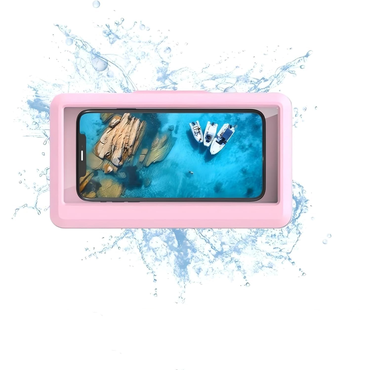Xbanya Shower Phone Holder Waterproof, 360° rotatable Adjustable rain Phone case，Waterproof and Anti-Fog Sensitive Touch Screen，Suitable for Bathroom Wall Mirror Bathtub Kitchen (Pink)