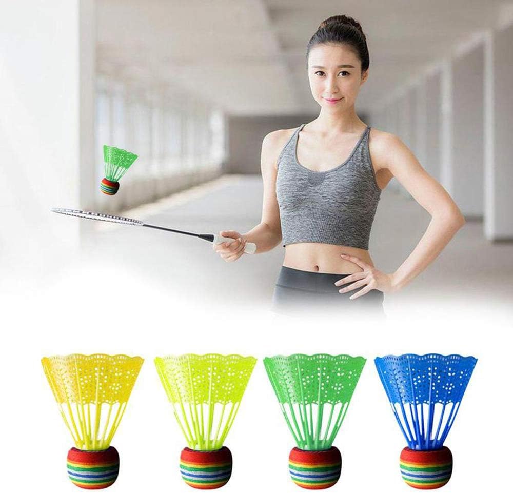 MinLia 10PCS Nylon Badminton,Badminton EVA Rainbow Ball Head Nylon Badminton Feathers for Game Sport Entertainment,Feather Badminton Shuttlecocks